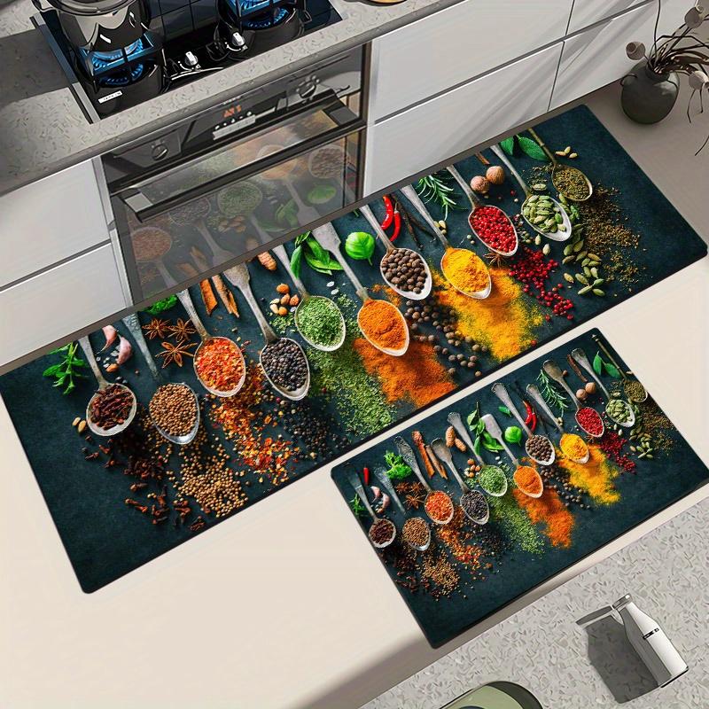 1 шт. против усталости кухонные коврики с принтом специй водонепроницаемый нескользящий толстый мягкий кухонный коврик сверхмощный комфортный стоячий коврик для кухни