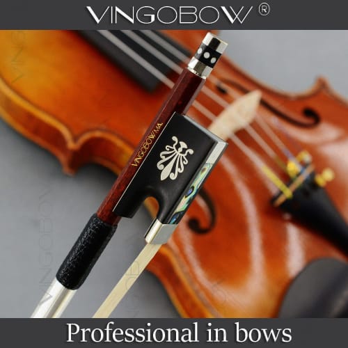 VingoBow Carbon Violin Bow with Pernambuco Performance and Mongolian Horsehair Skin, Pernambuco Model 125V