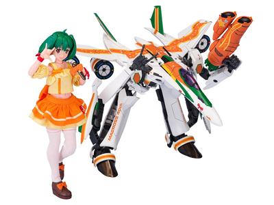 Aoshima Bunka Kyozai VFG Macross Frontier Messiah Ranka Lee Macross 40th Anniversary Высота 150 мм пластиковая модель VF-25F приблизительно. Цветовая кодировка MC-10