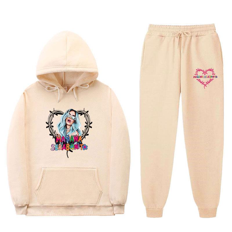 Новинка 2023, мужской комплект с капюшоном с принтом и резьбой по низу для мужского и женского повседневного спортивного комплекта