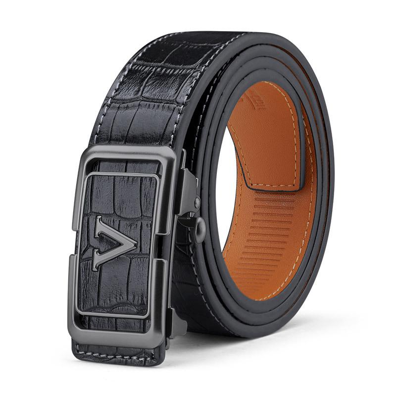 Emperor Paul Belt Men's Leather Inner Wear Automatic Buckle Trendy Crocodile Pattern Belt Casual Pant Belt
