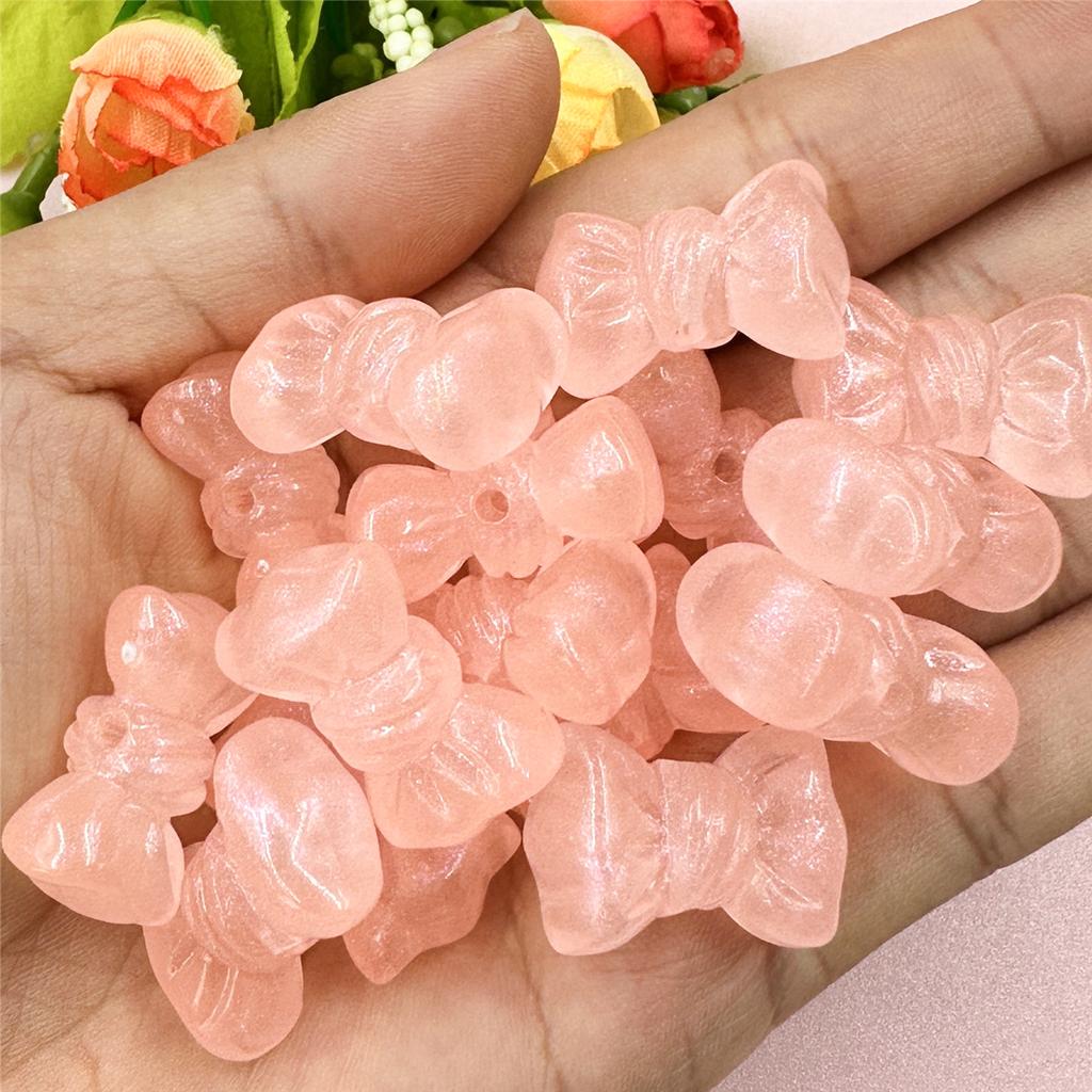 Home Party Supplies Jewelry Making Handmade Material 16.2*24.2mm Bow 20Pcs Acrylic Charms Colorful Exquisite Loose Beads With Hole DIY