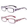 Ladies Spring Hinged Flower Printing Resin Reading Glasses