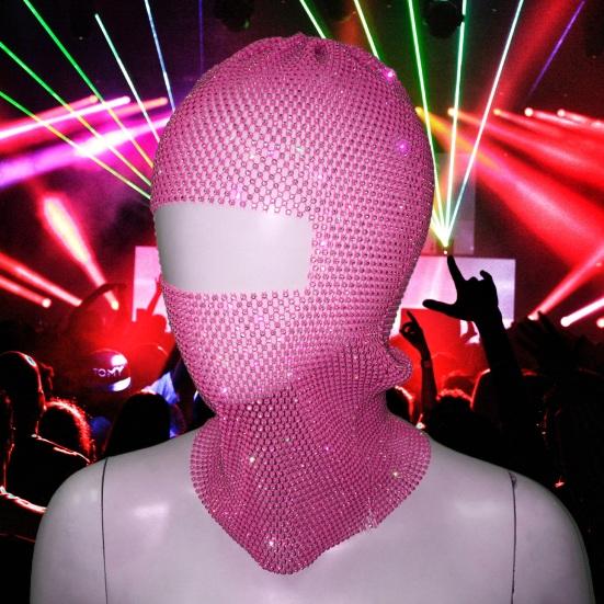 Головной убор с отделкой стразами, ажурный сетчатый дизайн, защита от солнца, открывающая глаза, для выступлений и фестивалей, повязка на голову