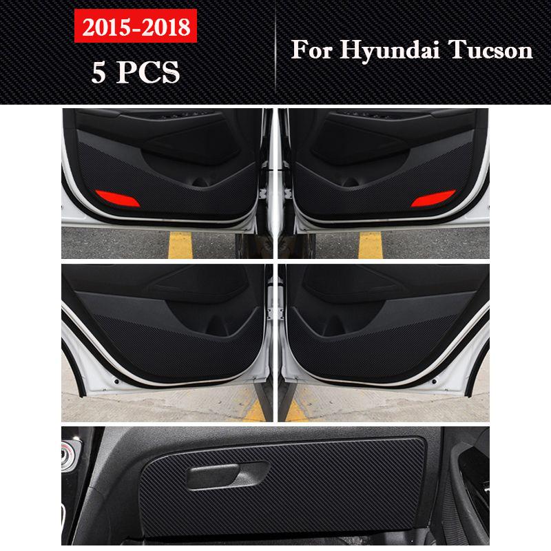 Для Hyundai Tucson 2015-2025 Накладки на двери от пинков Кожаные накладки на внутреннюю отделку Перчаточный ящик Антигрязевые декоративные наклейки Аксессуары
