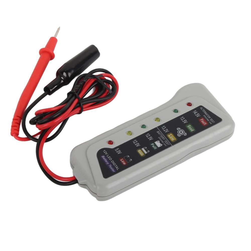 Plastic Car Battery Analyzer 6 LED Indicators Alternator Tester Routine Maintenance