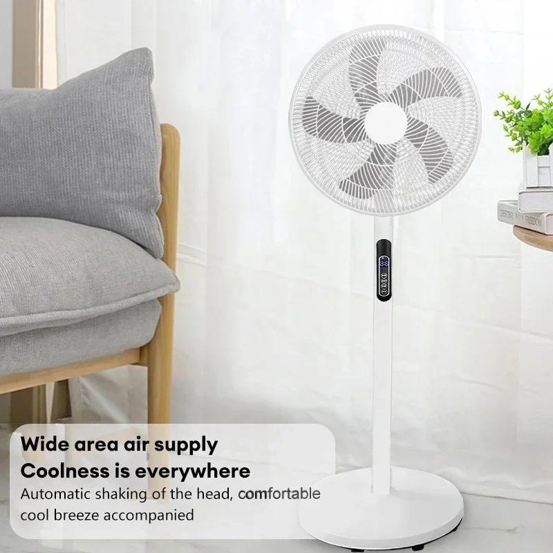 16 Inch Stand Floor Fan Household Powerful Vertical Electric Fan Shaking Head Timing Remote Control Fans Home Appliance