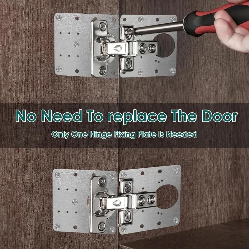 Ремонтная пластина из нержавеющей стали с винтом для крепления петли кухонного шкафа, монтажная пластина для соединения, плоский крепежный кронштейн для мебели