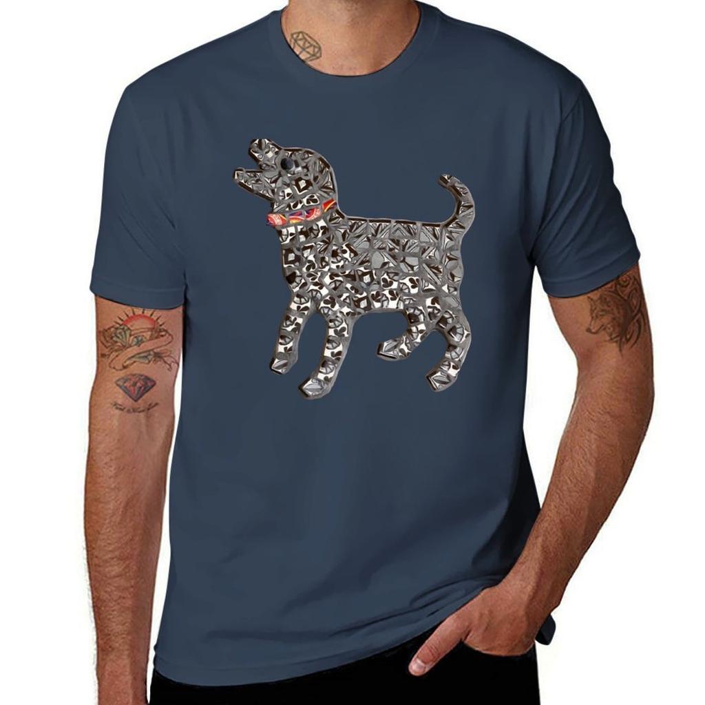 Mosaic Dog Woof TShirt Gym Wear Breathable Short Sleeve Tee