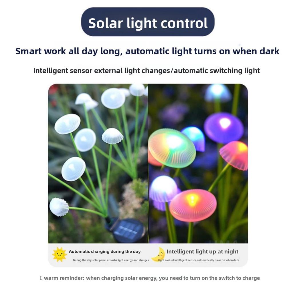 Светодиодные фонари-медузы/грибы на солнечной батарее, 6/8/10 светодиодов, ландшафтные фонари для сада, уличные газонные фонари, праздничные декоративные фонари для сада