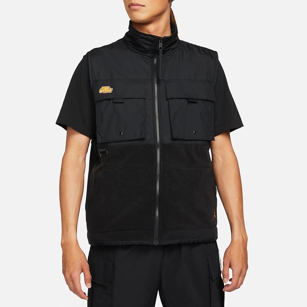 Jordan Жилет мужской с сплошным логотипом и буквами, повседневный, с воротником-стойкой, черный DC9662-010