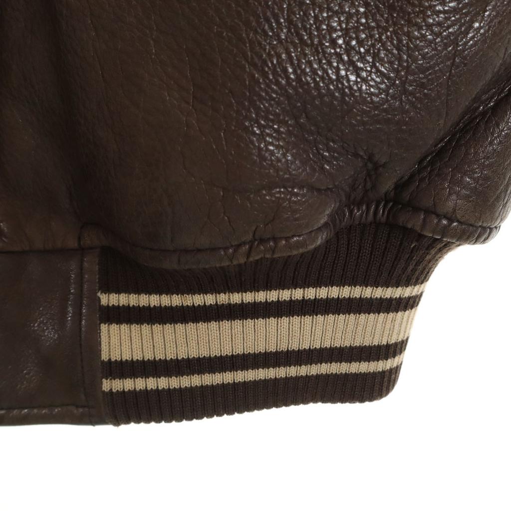 AVIREX 90-е Старая кожаная куртка S Коричневый Блузон Мужская Б/У