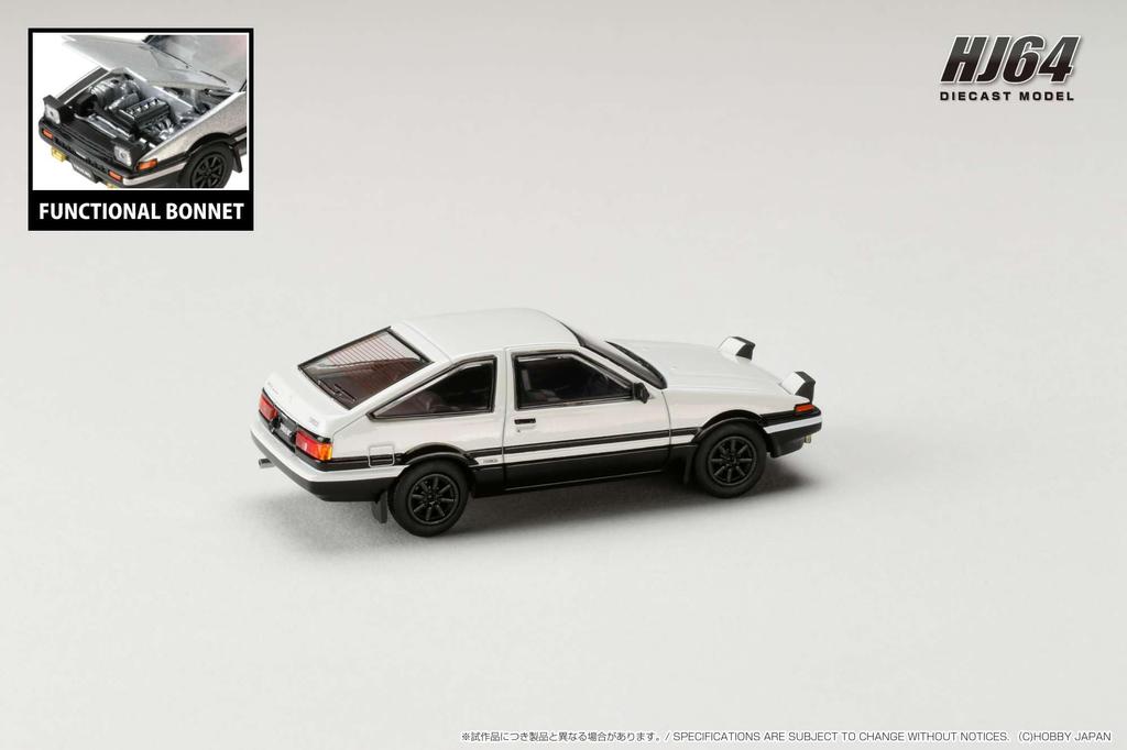 HJ64 Toyota Sprinter Trueno GT APEX JDM Style Finished Product 1/64 (AE86) White/Black
