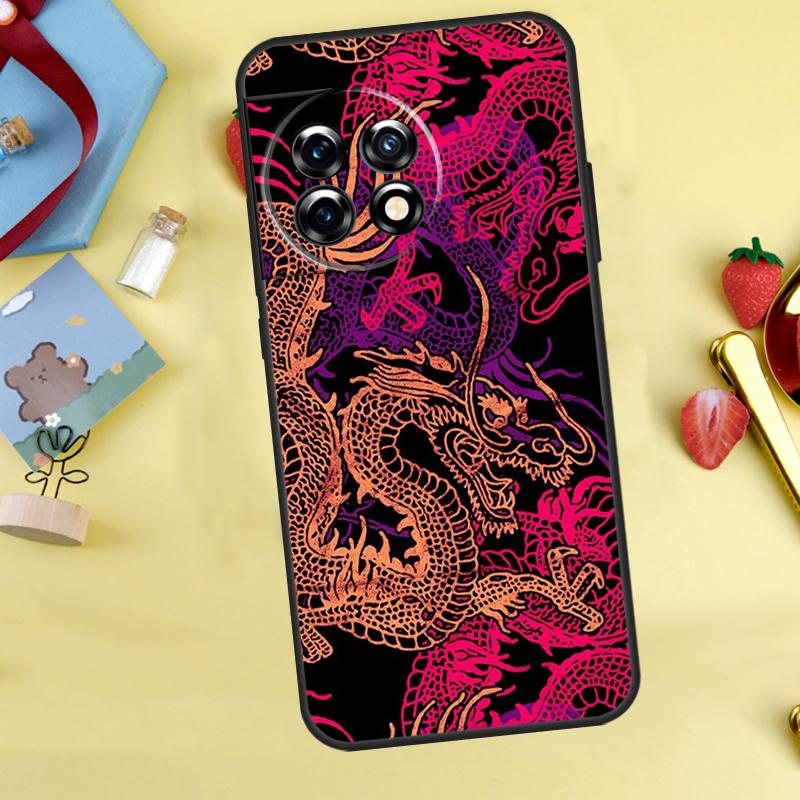 Японский чехол DRAGON TATTOO для OnePlus 13R 12R 13T 15 13 12 11 10 9 10R 10T 8T Nord 5 CE 4 2 3 Lite N20 N30