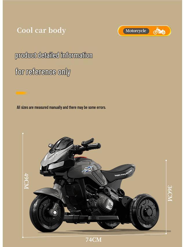 Детский электрический трехколесный велосипед: Игрушечный мотоцикл с аккумулятором и дистанционным управлением для мальчиков и девочек