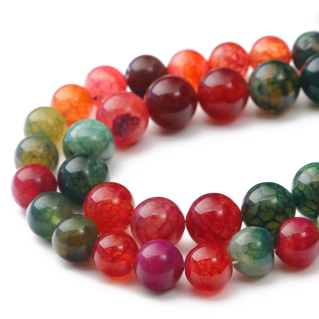 Натуральный круглый берилловый агатовый браслет из бусин и ожерелье, аксессуары для DIY