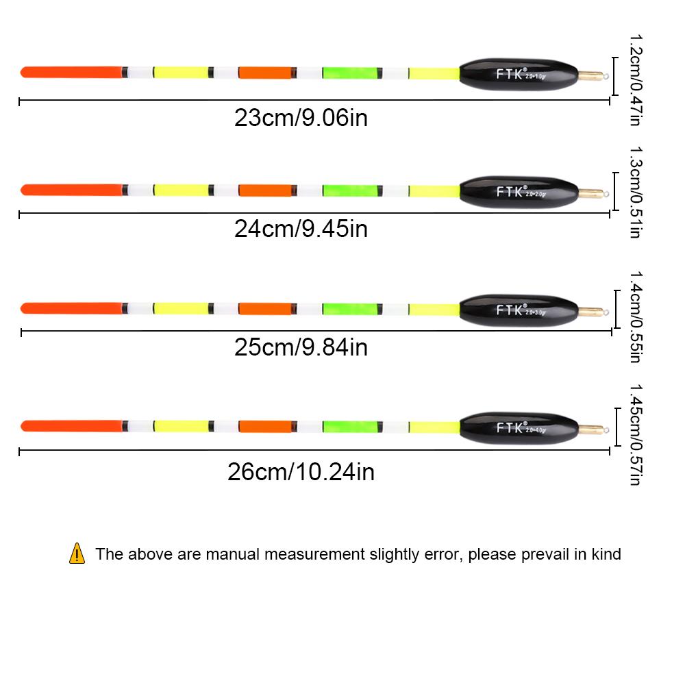 FTK 5 шт. аксессуаров для рыболовных снастей на открытом воздухе для поплавка со свинцовой рубашкой из дерева, большой плавучестью и утолщенным хвостом
