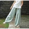 Spring and Summer Cotton Linen Women's  Trousers Plus Size Zen Retro Casual Lantern Pants