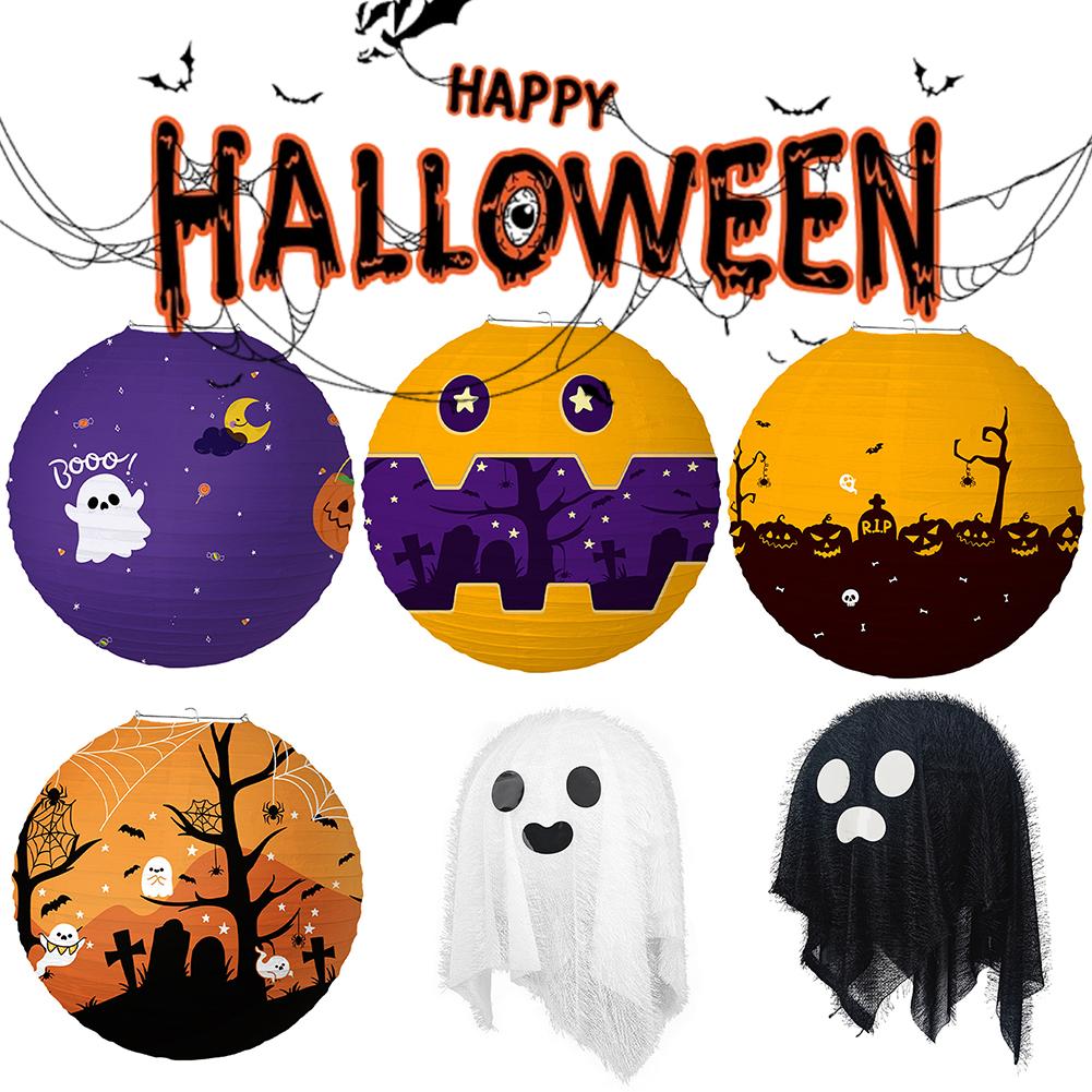 Halloween Decorations Paper Lantern Lamps 30cm Party Hanging Decorations Cute Halloween Indoor Outdoor Party Decoration Supplies