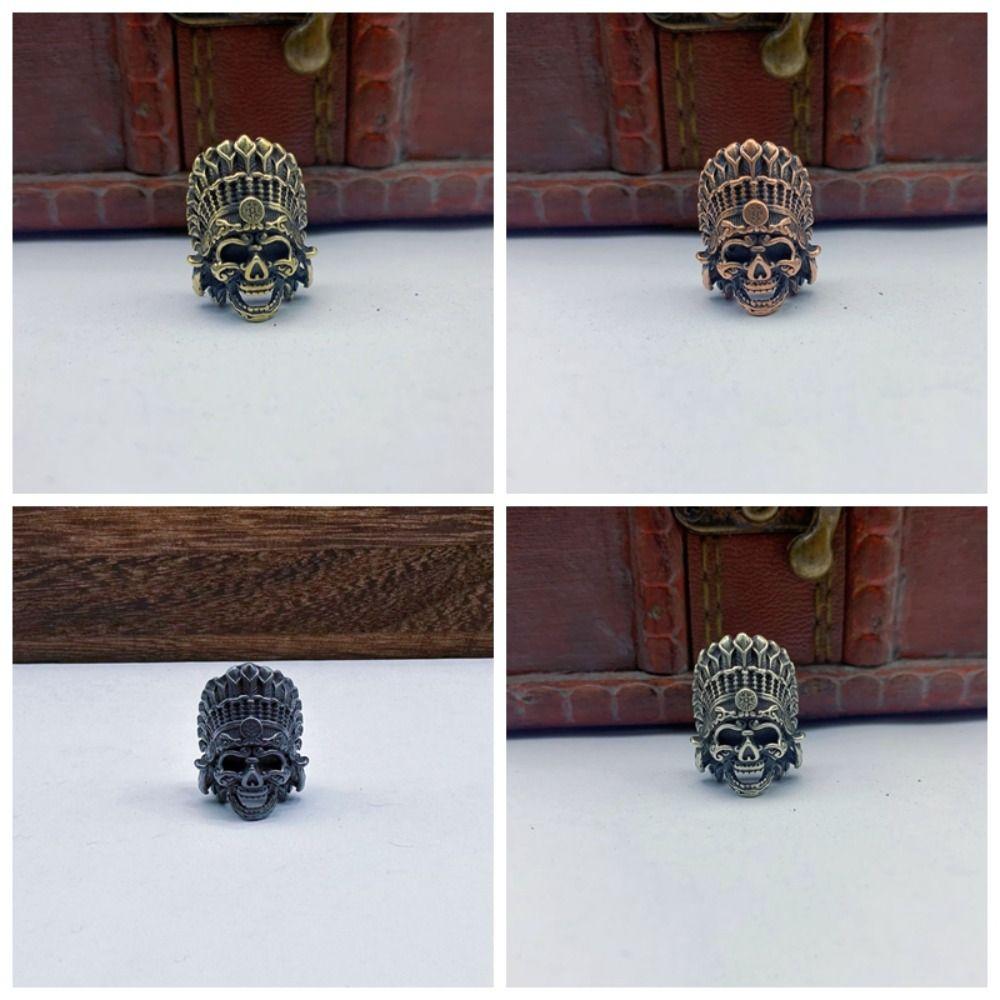 Copper Brass Crown Skull Beads Crown Outdoor Tools Brass EDC Skeleton Pendant EDC Outdoor Tools