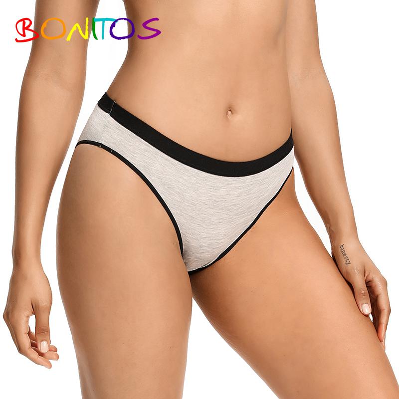 BONITOS 1Pcs Sexy Print Women's Briefs High Waist Female Panties Plus Size Underpanties