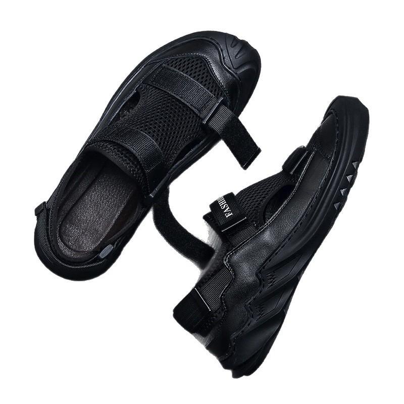 Men's Sandals Summer New Vietnamese Roman Casual Soft-soled Beach Shoes Breathable Bag Head Anti-sandals