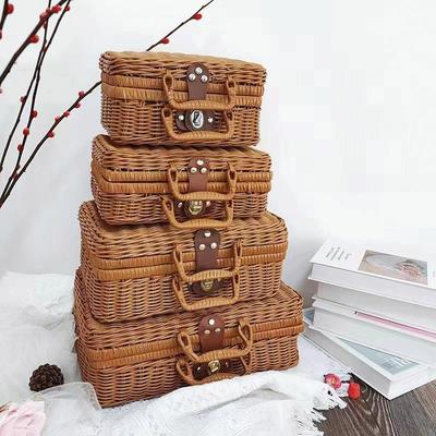 Винтажная плетеная сумка для хранения и косметики, подарочная корзина