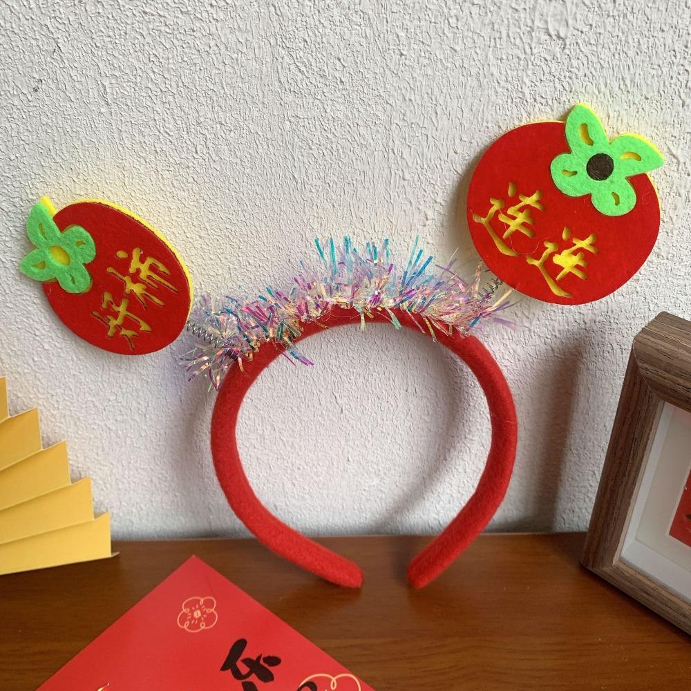 Cartoon 2025 New Year Headband Red Hairband Festive New Year Headwear Snake Year Headband  Men