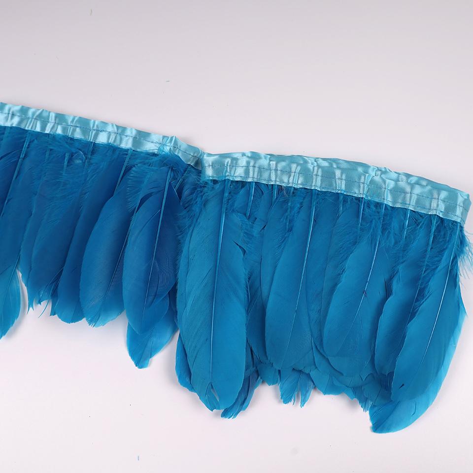 Отделка из гусиных перьев, лента-бахрома, 2 ярда/шт., швейные поделки, плюмаж для платья, юбки, настенное украшение для праздничной одежды