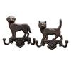 Винтажный скандинавский настенный крючок для одежды из кованого железа с котенком и щенком для декора дома и сада