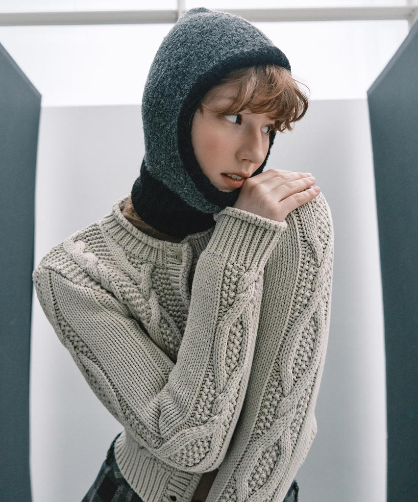 GROVE Grvr Sports_Cable Cardigan_Beige