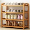 Многослойная стойка для обуви из утолщенного бамбука, большая вместимость, прочная стойка для хранения обуви для спальни и общежития