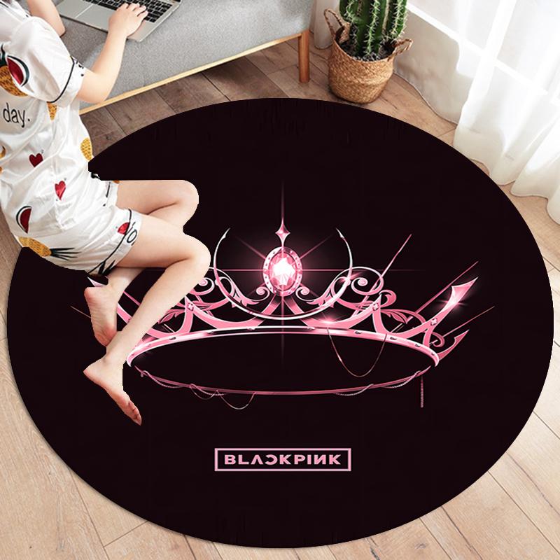 Круглый ковер Blackpink, Ковер для гостиной, спальни, дивана, игровой комнаты, Декор, Нескользящий коврик для пола