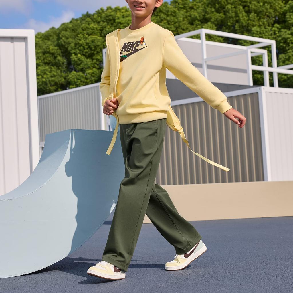 Nike Спортивная толстовка пуловер Club Fleece Детские топы Мягкий желтый HQ4885701