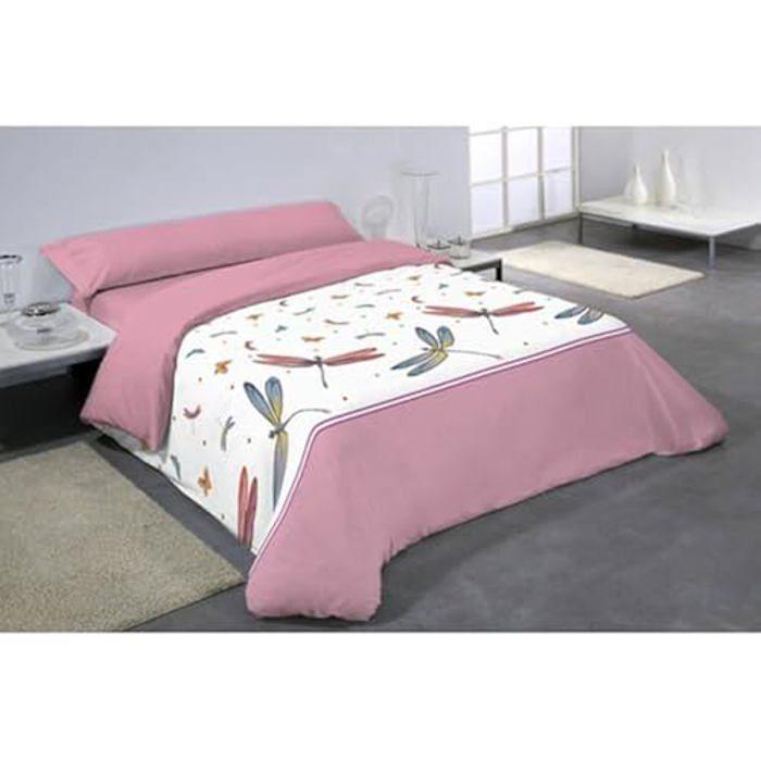 Ensemble de Housse de Couette Insectes Rose - Hosteline - Lit de 105 - Multicolore - Lavable
