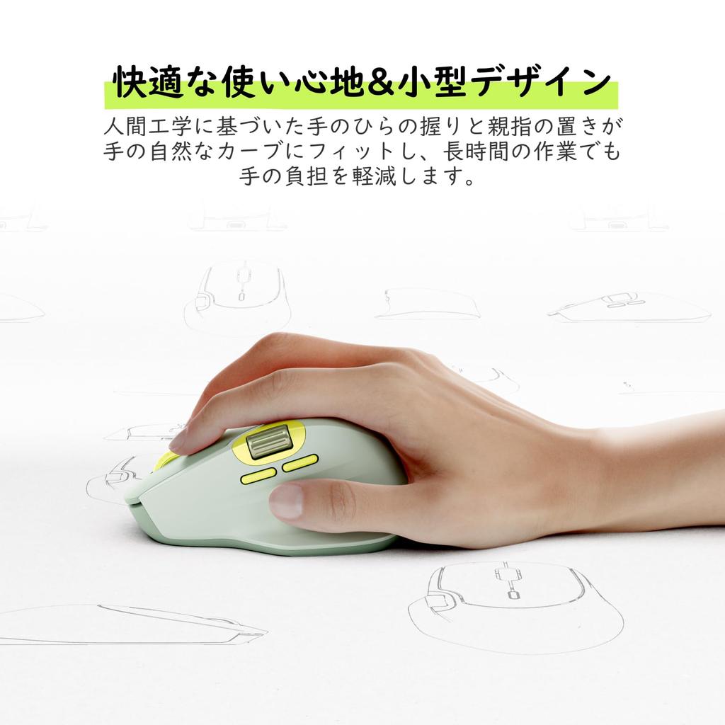 RAPOO MT560 Беспроводная DPI Поддерживает до 6 Боковых Эргономичная Совместимая с и Зеленая Мышь, Bluetooth, Тихая, Компактная, 7-уровневое Переключение, Устройства,