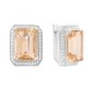 Серебряные серьги с морганитом nano 14.193ct, фианитами (2162490)