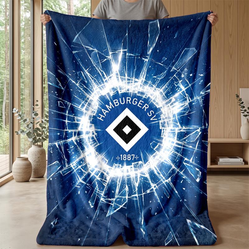 Hamburger SV Football Print Flannel Blanket, Soft Warm Lightweight Throw Blanket for Sofa Bed Camping