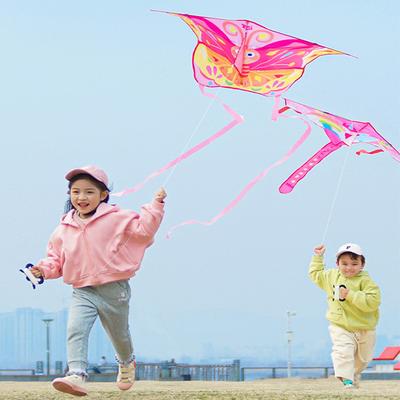 Детский воздушный змей Одностропный змей с ленточным хвостом, со 164-футовой леской для семейных игр на открытом воздухе, пикников, поездок на пляж, собраний