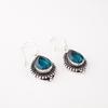 Blue Apatite Gemstone Earrings 925 Sterling Silver Handmade Jewelry Gift For Mom EE-164-15