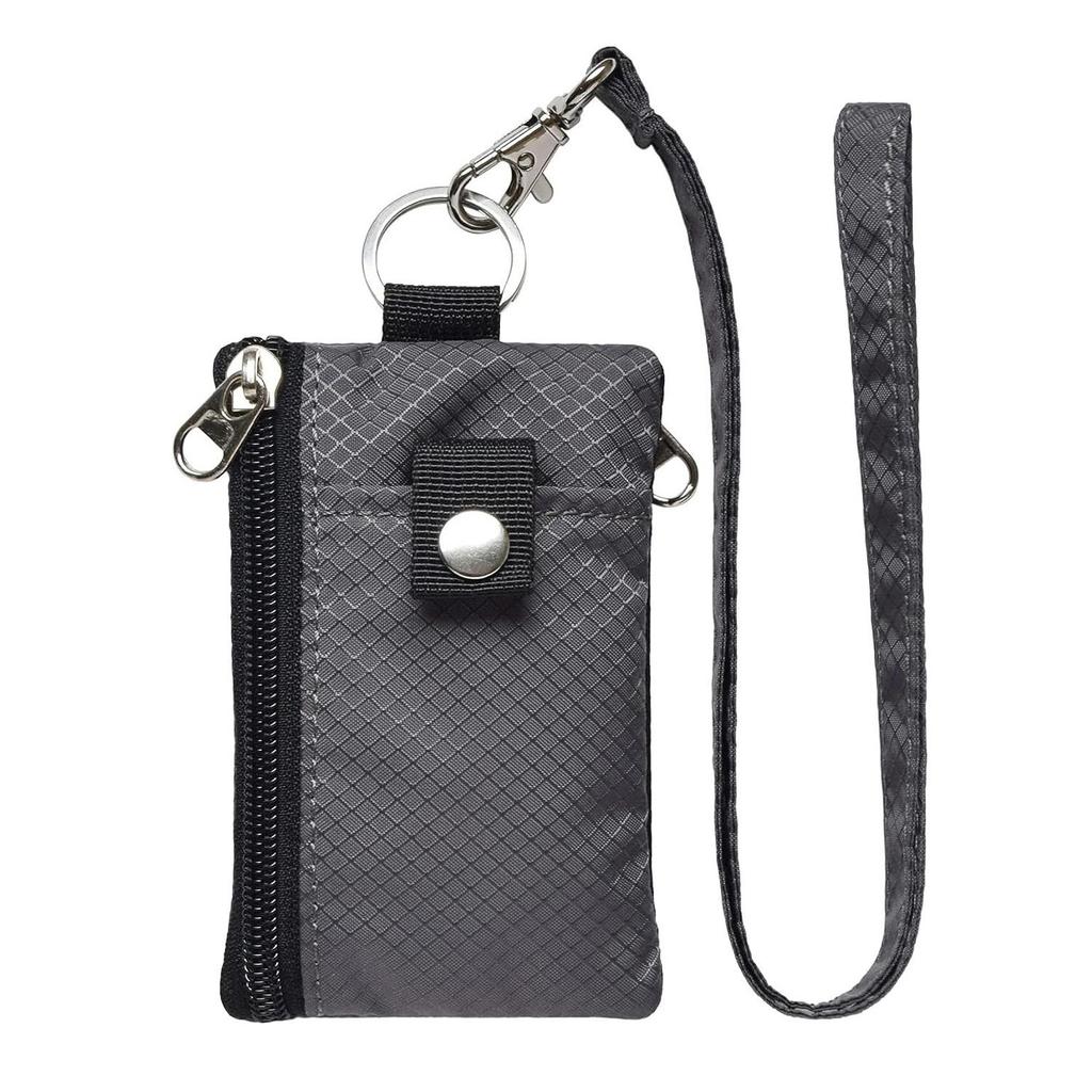 Кошелек в минималистском стиле, идентификационный бейдж, водонепроницаемые чехлы на молнии, чехол и ремешок для ключей для карт, наличных, монет, дорожная сумка, блокировка RFID