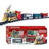 Christmas Train Set Electric Steam Locomotive Train with Lights Music Battery Operated Tracks