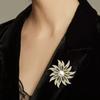 High-End Pearl Sunflower Brooch, Exquisite Design Sense Coat Corsage Pin Accessories
