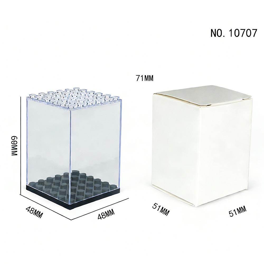 Clear Acrylic Minifigures Display Case Transparent Showcase Stackable Design Dustproof Display Box Movable Steps Large Capacity