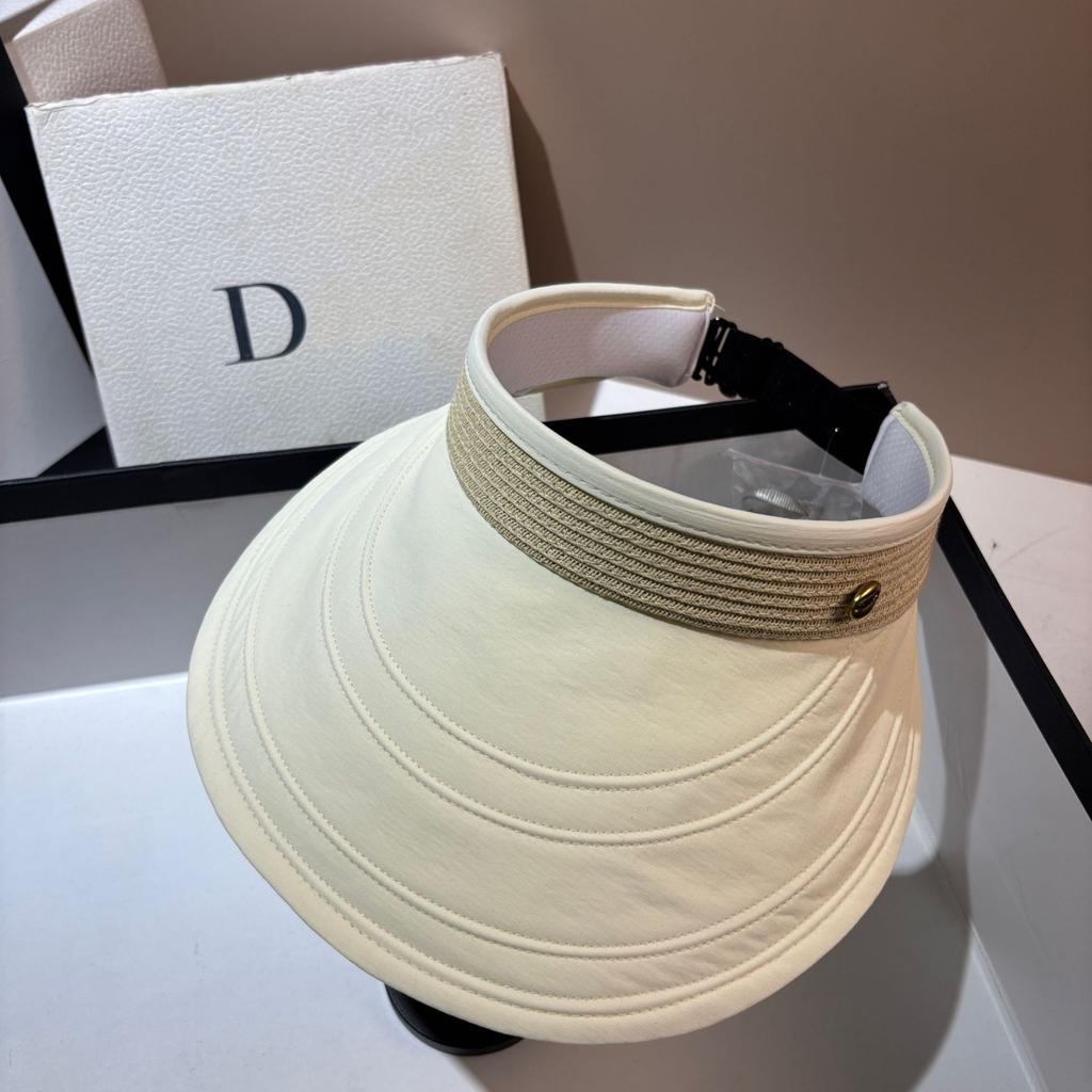 Summer light fabric sunscreen empty top hat simple versatile sunshade storage sun hat outdoor quick-drying hat