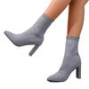 2024 Winter High-quality Women's Shoes New Fashion Solid Color Pointed Toe Cloth Short-barrel Women's High-heeled Boots