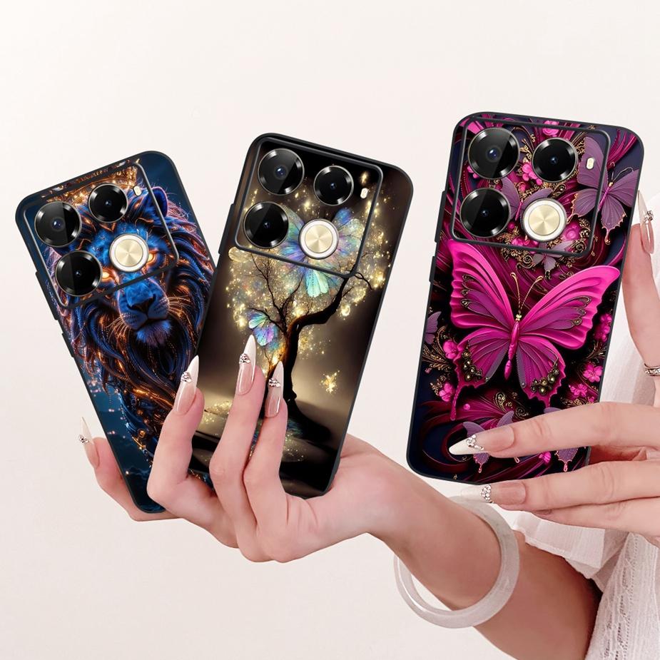 For Infinix Note 40 40X 5G Case X6852 New Butterfly Painted Cover Soft Silicone Case For Infinix Note 40 Pro Plus Note40 X Shell