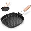 Grill Pan - 24x24 Cm - Induction - Non-Stick Coating - Folding Handle