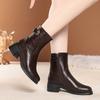 Round Head French Short Boots Women's Autumn and Winter, New Versatile Velvet Thin Boots Thick Heel Ankle Bare Boots