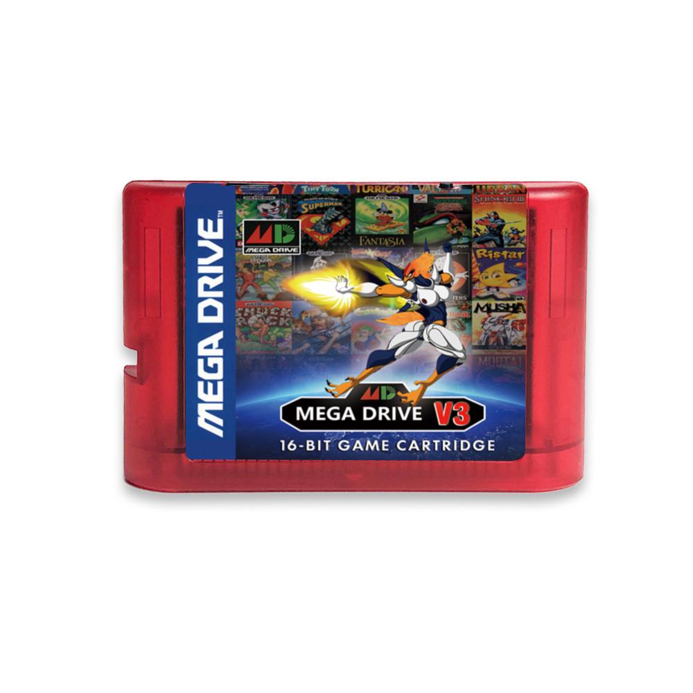 Игровая картридж MegaDrive Genesis 3000 в 1 MD V3 Pro 8GB TF Gard для SEGA Genesis Mega Drive США / Япония / ЕВРО MegaDrive Консоль